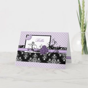 élégant violet fleuri Business Merci Cartes