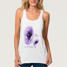 Elegant Violet Floral Women's Tank Top