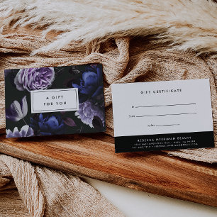Élégant violet foncé floral Carte de certificat