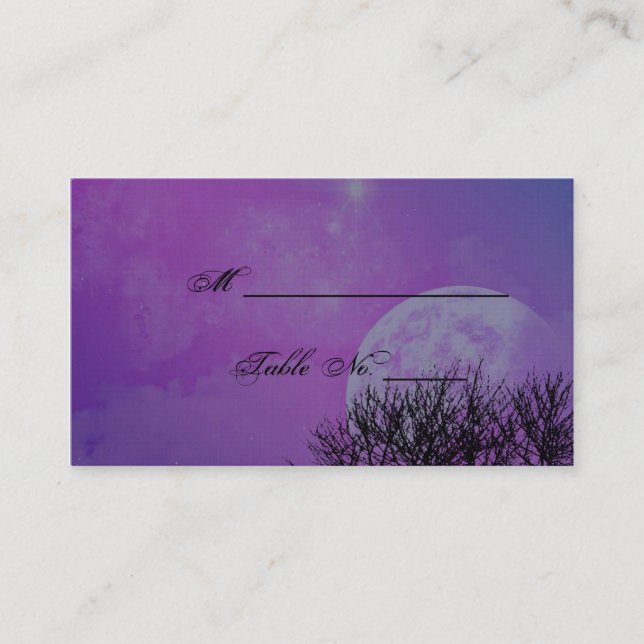 Élégant violet gothique Posh Mariage Cartes de lie (Devant)