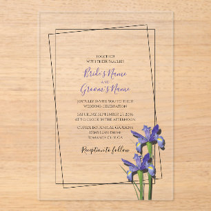 Élégant violet Iris Invitations de mariage Iris