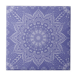 Elegant Violet Lila Boho Mandala Fliese