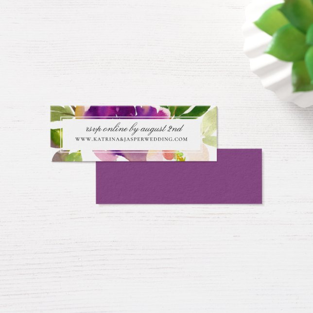 Elégant violet Mariage Floral site Web RSVP (Bureau)