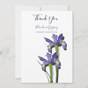 Élégant violet Mariage Iris Carte de remerciements