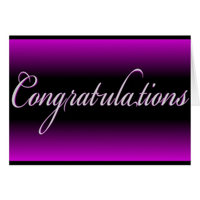 Elégant violet noir fade carte de félicitations (Devant horizontal)