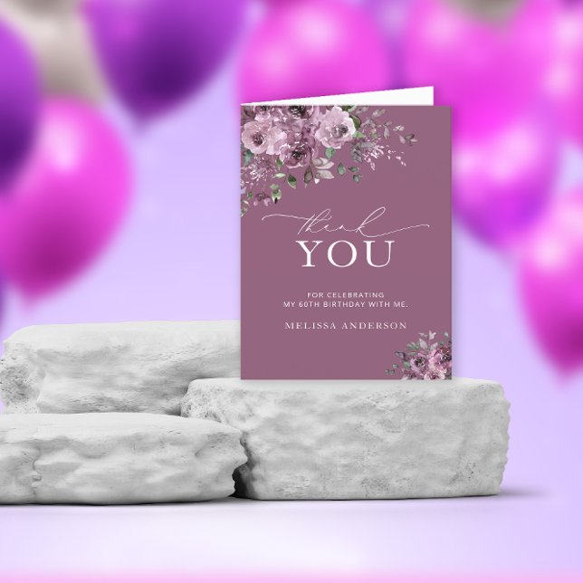 Élégant violet Roses 60e anniversaire Merci (Créateur téléchargé)