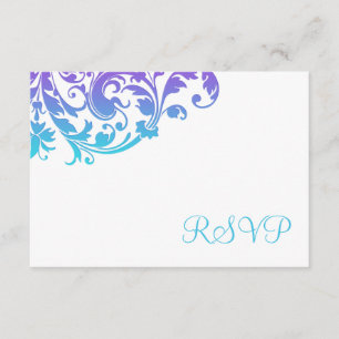 Élégant violet Turquoise fleuri RSVP