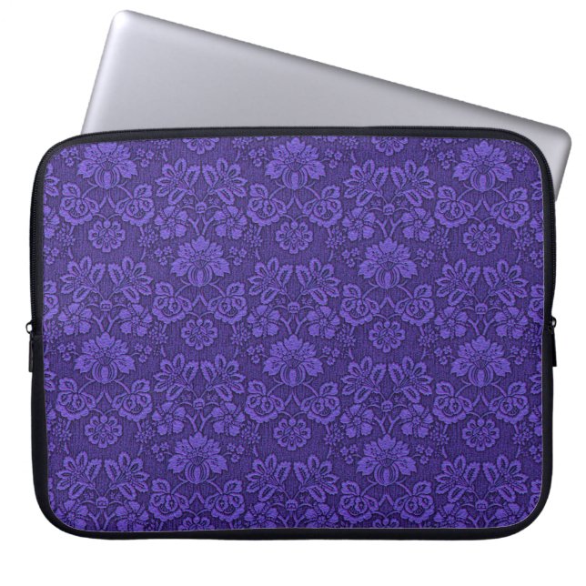 Elegant Violet Vintage Damask Pattern Laptopschutzhülle (Vorderseite)
