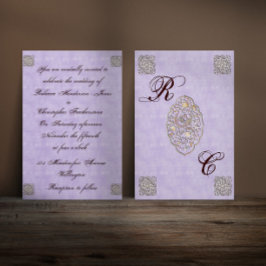 Élégant Violet Vintage Mariage Invitation
