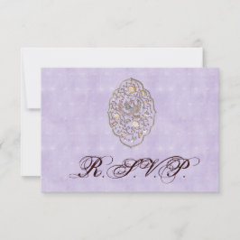 Elégant Violet Vintage Mariage RSVP