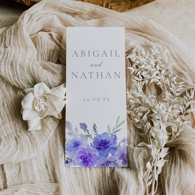 Élégant violet violet violet Mariage programme de  (Créateur téléchargé)