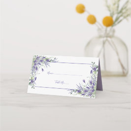 Elegant Violet Watercolor Grüne Landschaft Hochzei Platzkarte