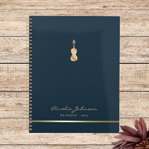 Élégant Violon Musique Blue Gold 2026