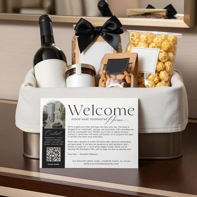 Elegant Visitor Greeting Vacation Rental Welcome Dankeskarte (Elegant Visitor Greeting Vacation Rental Welcome Thank You Card)
