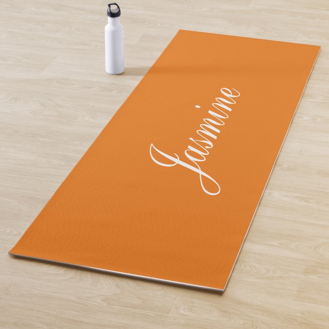 Elegant Vivid Orange Personalisiert Yoga Mat Yogamatte (Beispiel)