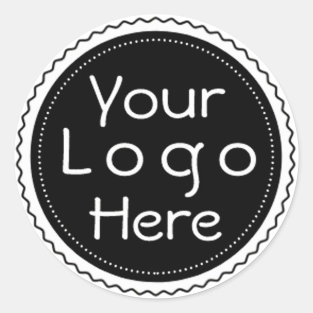 Élégant Votre Logo Ici Sticker Classic Round (Devant)