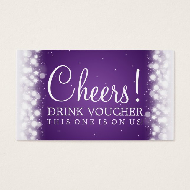 Élégant Voucher Boisson Magique Étincelle Violet (Devant)