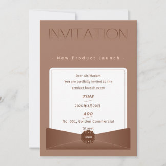 Elegant Warm Brown New Product Launch Invitation –