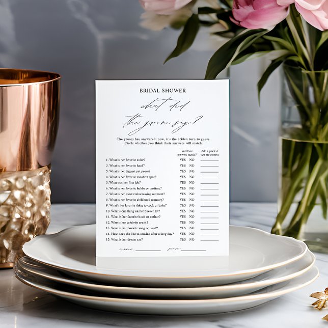 Elegant Was hat die "Groom Say Game Card" gemacht? Einladung (Von Creator hochgeladen)