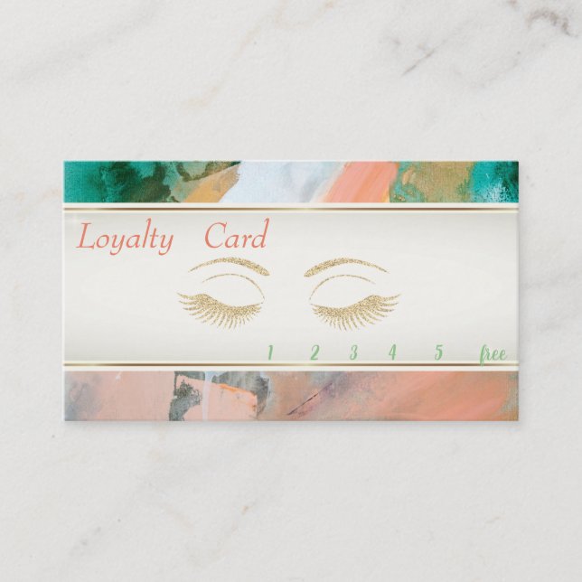 Elegant, Wasserfarbe, Glitterie Lashes Treuekarte (Vorderseite)