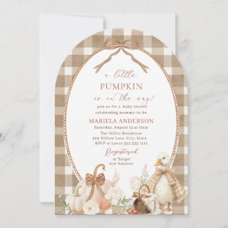 Elegant Watercolor A little pumpkin is Invitation