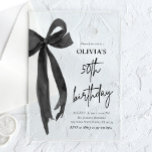 Elegant Watercolor Black Bow 50. Geburtstagsparty Acryleinladungen<br><div class="desc">Feiern Sie Ihren 50. Geburtstag mit unserer eleganten Watercolor Black Bow Party Einladung! Dieses stilvolle Design präsentiert einen zarten schwarzen Bogen gepaart mit weichen Wasserfarbendetails und schafft eine perfekte Mischung aus Eleganz und Charme. Ideal, um diesen besonderen Meilenstein zu markieren, ist diese Einladung vollständig anpassbar, sodass Ihre 50. Geburtstagsfeier so...</div>