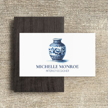 Elegant Watercolor Blue Ginger Jar Interior Design