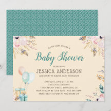 Elegant Watercolor Boho Baby Shower