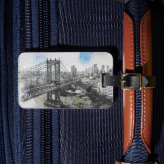 Elegant Watercolor Brooklyn Bridge NYC Gepäckanhänger