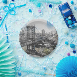 Elegant Watercolor Brooklyn Bridge NYC Pappteller