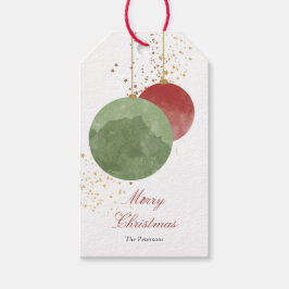 Elegant Watercolor Christmas Baubles Geschenkanhänger