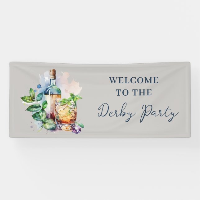 Elegant Watercolor Derby Party  Banner (Horizontal)
