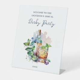 Elegant Watercolor Derby Party Sockelschild
