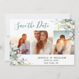 Elegant Watercolor Eucalyptus 3 FOTO Wedding Save The Date