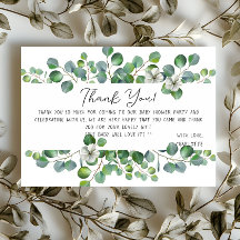 Elegant Watercolor Eucalyptus Baby Shower
