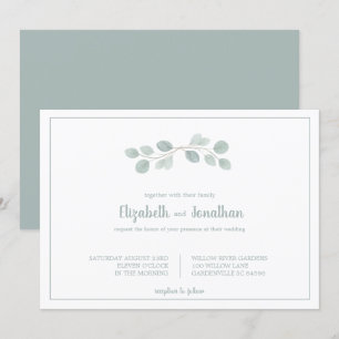 Elegant Watercolor Eucalyptus Branch Wedding Einladung
