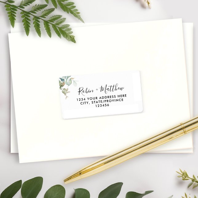 Elegant Watercolor Eucalyptus Greenerity Adresse Adressaufkleber (Von Creator hochgeladen)