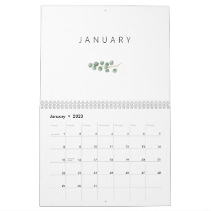 Elegant Watercolor Eucalyptus Kalender