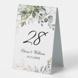 Elegant Watercolor Eukalyptus Greenery Tischaufsteller