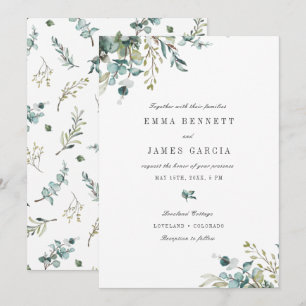 Elegant Watercolor Eukalyptus Greenery Wedding Inv Einladung