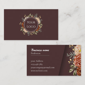 Elegant Watercolor Floral Beauty & Events Visitenkarte