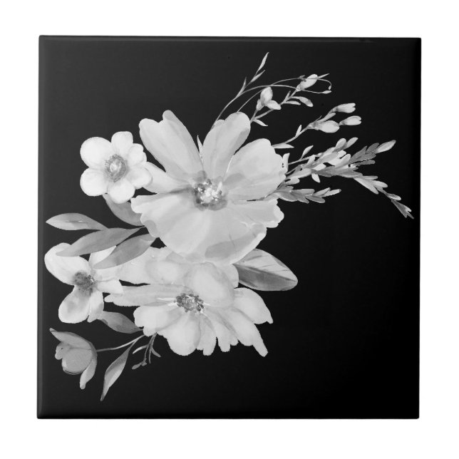 Elegant Watercolor Floral Fliese (Vorderseite)