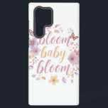 Elegant Watercolor Floral Samsung Galaxy Hülle<br><div class="desc">Celebrate new beginnings and beautiful growth with this elegant "Bloom baby bloom" graphic. Featuring a lovely gold script surrounded by a delicate wreath of purple and pink watercolor flowers and graceful butterflies, this design is full of gentle charm. It's a perfect, inspiring piece for a baby girl's nursery, a baby...</div>