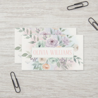 Elegant Watercolor Floral Visitenkarte