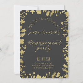 Elegant Watercolor Flower Engagement Celebration Einladung