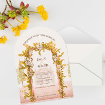Elegant Watercolor Garden Arch Countryside Wedding