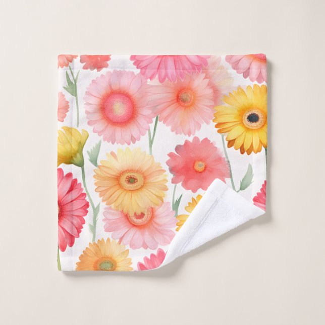 Elegant Watercolor Gerbera Waschlappen (Waschlappen)