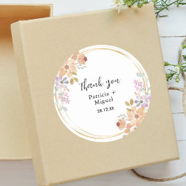 Elegant Watercolor Greenary Leaf Hochzeit Vielen D Runder Aufkleber