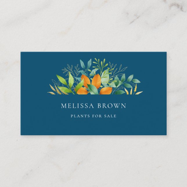 Elegant Watercolor Greenerity Foliage Botanical Bl Visitenkarte (Vorderseite)