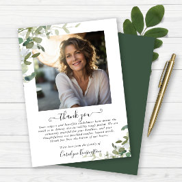 Elegant Watercolor Greenerity Funeral Vielen Dank Dankeskarte